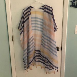 Striped see through duster